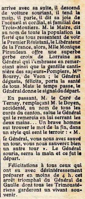 Les Trois-Moutiers - Réception De Gaulle